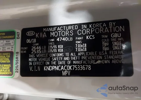 2019 Kia Sportage Ex from USA, damaged, VIN KNDPNCAC0K7533678